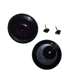 RF Hartetiketten OVNI Ø63 schwarz mit Naden (500 St)