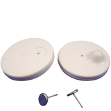 RF Hartetiketten R60 weiß Ø63 mit Nadeln (1000 St)